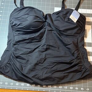 Lands' End Black Women’s Swim Tankini Top